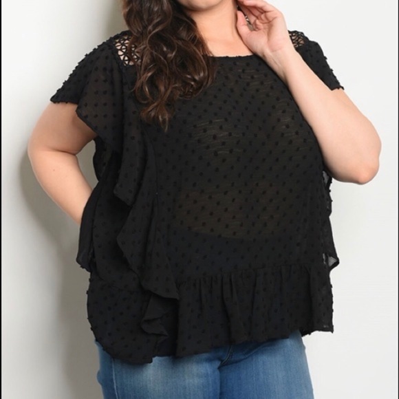 ➕Semi Sheer Ruffled Top - Picture 4 of 6